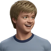 boy with a big smile sticker