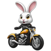 Biker bunny sticker