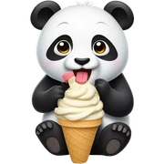 Panda eating ice cream sticker
