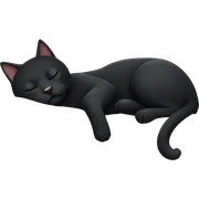 sleeping black cat sticker