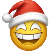 Laughing face with Santa hat sticker