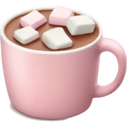 Light Pink mug of hot chocolate with marshmallows  sticker