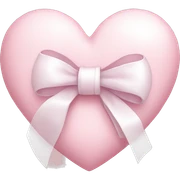 Pastel pink heart with white bow sticker
