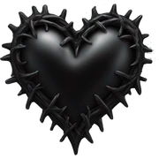 Black gothic heart sticker
