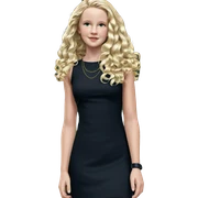 blonde girl in black dress sticker