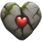 Realistic heart rock sticker