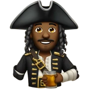 Pirate with rum sticker