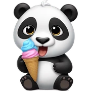 Panda eating ice cream sticker