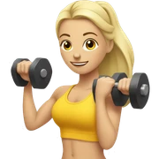 blonde gym girl with dumbells sticker