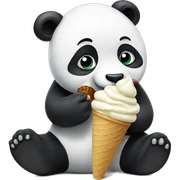 Panda eating ice cream sticker