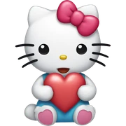 Hello kitty holding heart sticker