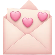romantic letter with pastel pink hearts sticker
