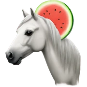 Horse with a watermelon  sticker