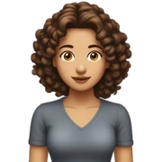 Fille brune cheveux bouclés sticker