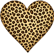 Leopard print heart sticker