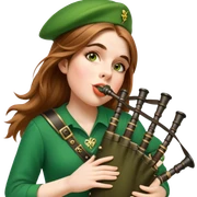 Green Bagpiper sticker