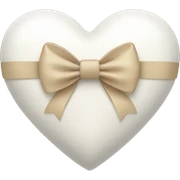 white heart with beige bow sticker