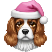 ruby king charles pink santa hat sticker