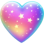 Iridescent heart with stars sticker