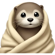 otter cozy in blanket sticker
