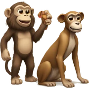 monkey with dog  sticker