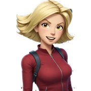 smiling girl in cityscape sticker