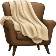 A beige blanket over a cozy chair sticker