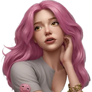 realistic pink haired girl sticker