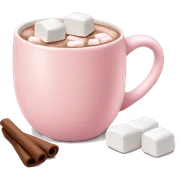 Light Pink mug of hot chocolate with marshmallows  sticker