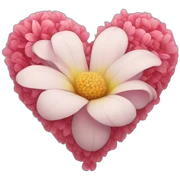 Flower heart sticker