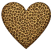 leopard print heart sticker