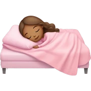 light Brunette girl sleeping on side with pink blanket sticker