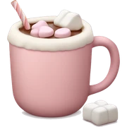 Light Pink mug of hot chocolate with marshmallows  sticker