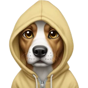 Dog wearing hoodie sticker