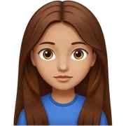 medium-skinned girl with long brown hair and brown eyes sticker