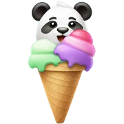 Panda eating ice cream sticker