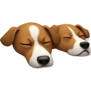 2 Dogs sleeping on a Bed sticker