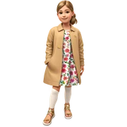 smiling girl in floral dress sticker