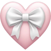 Pastel pink heart with white bow sticker