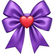 Purple bow with heart
 sticker