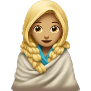Blonde girl in a blanket sticker