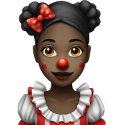 Pretty black and red clown girl  sticker