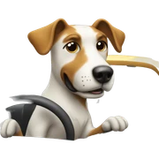 dog driving car sticker
