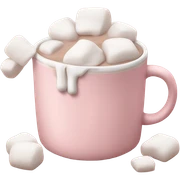 Light Pink mug of hot chocolate with marshmallows  sticker