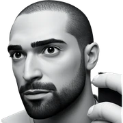 monochrome portrait of a man sticker