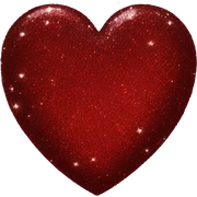 glittery dark red heart sticker