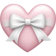 Pastel pink heart with white bow sticker