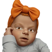 boy with orange hair bow sticker