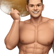 smiling muscular male portrait sticker