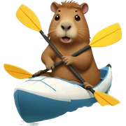 capybara in a kayak sticker